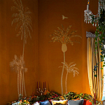 Обои с вышивкой ручной работы Deco Palms Original colourway on velvet 2 варинант исполнения - 1 | Loft Concept в Липецке