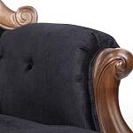 Кресло с мягкой обивкой из черного велюра на 4-х деревянных ножках Evelyn Classical Armchair варинант исполнения - 5 | Loft Concept в Липецке
