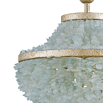 Подвесной светильник трёхъярусный с каскадом из стеклянных декоративных элементов Shining Sea Glass варинант исполнения - 1 | Loft Concept в Липецке