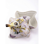 Шкатулка фиолетового цвета с рисунком бабочек и крышкой с фигуркой птицы на ветке Eden Garden варинант исполнения - 6 | Loft Concept в Липецке