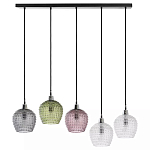 Подвесной светильник каскадный с 5-ю фактурными стеклянными плафонами Cascade with Relief Lampshades варинант исполнения - 1 | Loft Concept в Липецке