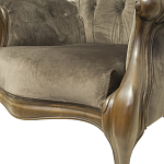 Кресло с мягкой обивкой из коричневого велюра на 4-х деревянных ножках Evelyn Classical Armchair варинант исполнения - 5 | Loft Concept в Липецке