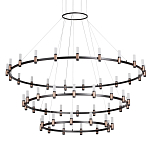 Люстра подвесная с тремя круглыми ярусами и цилиндрическими плафонами Arnaut Light варинант исполнения - 1 | Loft Concept в Липецке