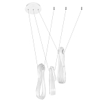 Подвесной светильник белого цвета с 3-мя изогнутыми плафонами Flow Loop варинант исполнения - 4 | Loft Concept в Липецке