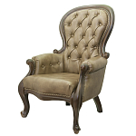 Кресло кожаное с мягкими подлокотниками на 4-х деревянных ножках Evelyn Classical Armchair варинант исполнения - 3 | Loft Concept в Липецке