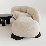 Диван Cannes трехместный с обивкой букле молочного цвета варинант исполнения - 2 | Loft Concept в Липецке