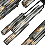 Люстра со стеклянными цилиндрическими плафонами Luminous Cylinders Smoky варинант исполнения - 5 | Loft Concept в Липецке