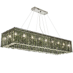 Прямоугольная люстра с хрустальными подвесками Crystal Art Chrome Green Rectangular Chandelier варинант исполнения - 1 | Loft Concept в Липецке