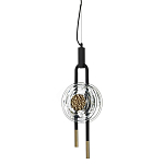 Подвесной светильник черного цвета с прозрачным стеклянным плафоном и золотистой центральной вставкой Virelia  варинант исполнения - 1 | Loft Concept в Липецке