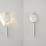 Бра с круглым зеркальным диском на прямоугольном соновании Reflection Circle Glow варинант исполнения - 2 | Loft Concept в Липецке