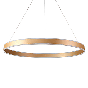 Люстра подвесная светодионая кольцевая золотого цвета Ring Horizontal