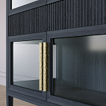 Витрина Primo со стеклянными фасадами и 2 ящиками Черный дуб варинант исполнения - 5 | Loft Concept в Липецке