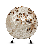Настольная лампа из перламутра на металлическом каркасе Indonesian Ball варинант исполнения - 2 | Loft Concept в Липецке