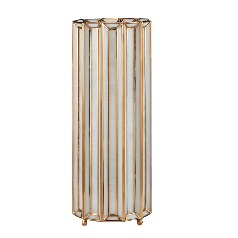 Настольная лампа в форме цилиндра фактурная Soft Glow Lamps Молочный Латунь в Липецке | Loft Concept 