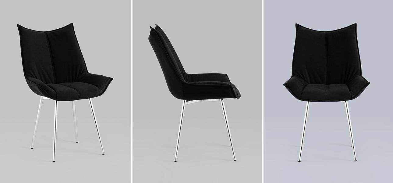 Стул Oslo Chair Черный Велюр Стул Oslo Chair Черный Велюр - Loft-Concept в Липецке
