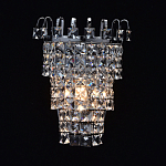 Бра настенное цвета хром с прозрачными квадратными хрустальными подвесками Crystal Regena варинант исполнения - 2 | Loft Concept в Липецке