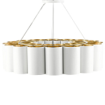 Люстра круглая фактурная в сочетании белого и золотого цвета Wide Stripes of Ribbon варинант исполнения - 3 | Loft Concept в Липецке