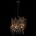 Подвесная люстра в виде ветвей деревьев золотого цвета с прозрачными подвесками-каплями 8 и 14 ламп Droplet Chandelier варинант исполнения - 3 | Loft Concept в Липецке