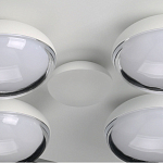 Потолочный светильник овальной формы белого цвета с 7-ю лампами Lunar Pebbles варинант исполнения - 11 | Loft Concept в Липецке