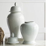 Ваза белая с крышкой однотонная Chinoiserie Ceramics варинант исполнения - 3 | Loft Concept в Липецке