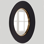 Чёрное настенное зеркало с золотым кантом Porunalia варинант исполнения - 1 | Loft Concept в Липецке