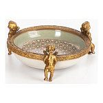 Чаша фарфоровая на бронзовых ножках в виде ангелов Porcelain Angels of Paradise варинант исполнения - 2 | Loft Concept в Липецке