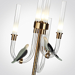 Торшер с 2-мя фигурками птиц на изогнутых прозрачных трубках Ganthea варинант исполнения - 3 | Loft Concept в Липецке