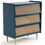 Комод с 3-мя ящиками из ротанга Blais Deep Blue Wicker Furniture варинант исполнения - 2 | Loft Concept в Липецке