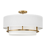 Потолочный светильник с двухслойным белым текстильным абажуром Hinkley варинант исполнения - 1 | Loft Concept в Липецке