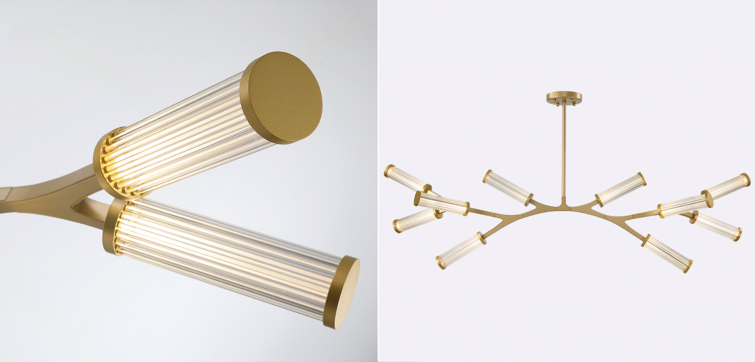 Люстра Cylinder Branches Chandelier Gold 10 Люстра Cylinder Branches Chandelier Gold 10 - Loft-Concept в Липецке