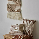 Чехол на подушку с вышивкой в виде геометрических узоров Beige Calista Square варинант исполнения - 5 | Loft Concept в Липецке