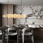 Подвесной светильник с фигурными элементами из белого алебастра Cryptocrystalline Stone варинант исполнения - 9 | Loft Concept в Липецке