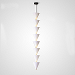 Подвесной светильник светодиодный в виде ряда белых металлических конусов  Herringbone варинант исполнения - 4 | Loft Concept в Липецке