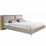 Кровать двуспальная серая с изголовьем из экокожи и ткани Modern Look варинант исполнения - 1 | Loft Concept в Липецке