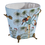 Кашпо из голубого фарфора с бронзовыми элементами Blue Garden варинант исполнения - 3 | Loft Concept в Липецке