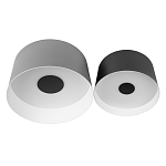 Потолочный светильник с 2-мя цилиндрическими абажурами серого и черного цвета Urban Dome варинант исполнения - 1 | Loft Concept в Липецке