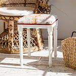 Банкетка одноместная из массива бука бежевая с растительным орнаментом Raffael Beige Floral Banquette варинант исполнения - 7 | Loft Concept в Липецке