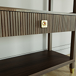 Стеллаж Elsa Dreams Walnut со стеклянными полками и ящиком варинант исполнения - 5 | Loft Concept в Липецке