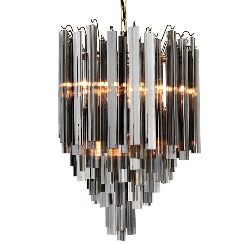 Люстра Chandelier Salerno Латунь Стекло Смок Люстра Chandelier Salerno Латунь Стекло Смок в Липецке | Loft Concept