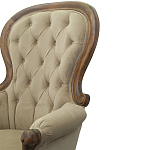 Кресло с мягкой обивкой из светло-коричневого велюра на 4-х деревянных ножках Evelyn Classical Armchair варинант исполнения - 5 | Loft Concept в Липецке