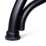 Обеденный стол с прямоугольной столешницей из стекла на черных металлических ножках White Marble варинант исполнения - 6 | Loft Concept в Липецке