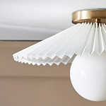 Потолочный светильник с белым плиссированным абажуром Headquarters варинант исполнения - 3 | Loft Concept в Липецке