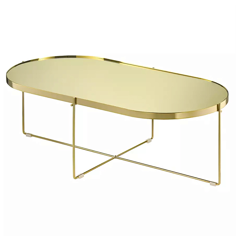 Кофейный столик овальный золотой Modern Mirror Gold Table Золотой Кофейный столик овальный золотой Modern Mirror Gold Table Золотой в Липецке | Loft Concept