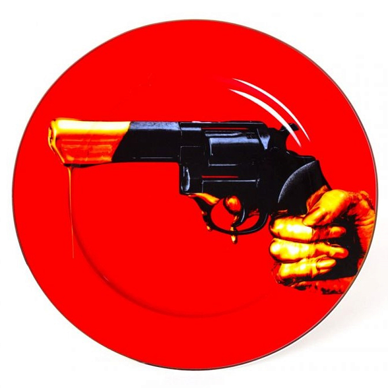 Тарелка Seletti Revolver Красный Черный Тарелка Seletti Revolver Красный Черный в Липецке | Loft Concept