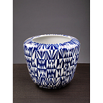 Кашпо с орнаментом в сочетании белого и синего цвета Artistic Flowerpot варинант исполнения - 3 | Loft Concept в Липецке