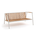 Садовый 2-х местный диван с подлокотниками из тика White варинант исполнения - 5 | Loft Concept в Липецке