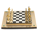 Шахматы из бронзы и натуральных камней Долерит и Мрамор с гравировкой Decorative Thematic Chess варинант исполнения - 1 | Loft Concept в Липецке