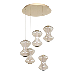 Люстра светодиодная с стеклянными волнообразными плафонами Amphora of Light варинант исполнения - 3 | Loft Concept в Липецке