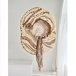 Овальный Современный Гобелен Абстракция в бежевых тонах Shallow варинант исполнения - 4 | Loft Concept в Липецке