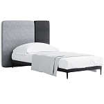 Кровать с большим мягким изголовьем Unity Grey Bed варинант исполнения - 3 | Loft Concept в Липецке